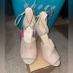 Marc Fisher open toe tie up heels